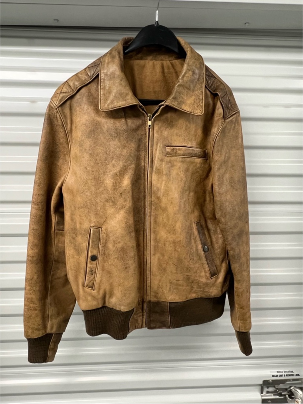 Vintage 1980s Windward Horsehide Full Grain Wool Lined Jacket